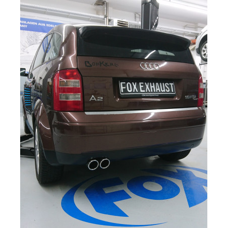 Audi A2 – 1,6l + 1,4l 42l serbatoio Silenziatore posteriore – 2x80 Tipo 16 (Cod. F-AU040003-130)