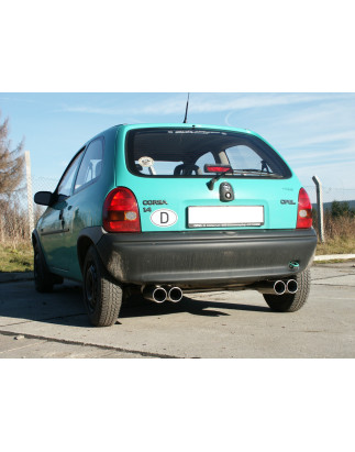 Opel Corsa B Silenziatore posteriore con uscite destra e sinistra Ø60mm – 2x80 tipo (Cod. F-OP031