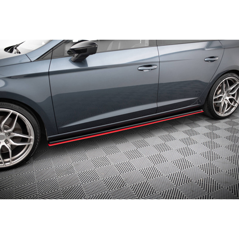 Diffusori minigonne V.3 Seat Leon Mk3 Cupra/ FR Facelift (Cod. M-SE-LE-3F-CU-SD2G+SD3RED)