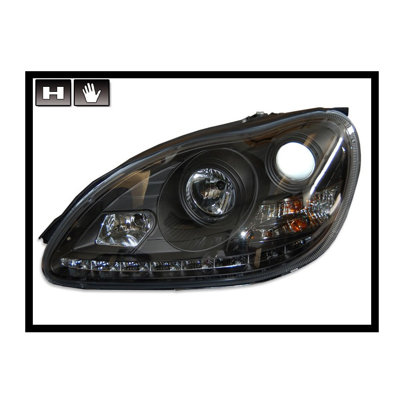 Fari Day Light  Mercedes W220 '98'05, Black (Cod. E-FAME043)