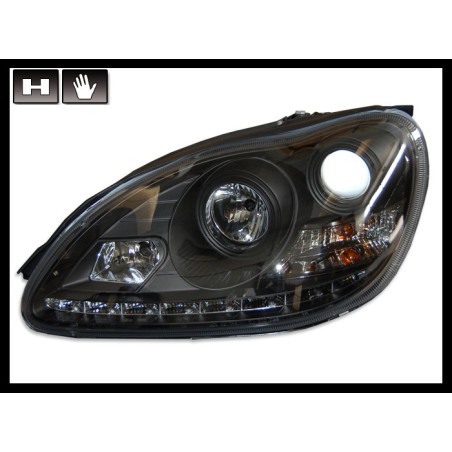 Fari Day Light  Mercedes W220 '98'05, Black (Cod. E-FAME043)