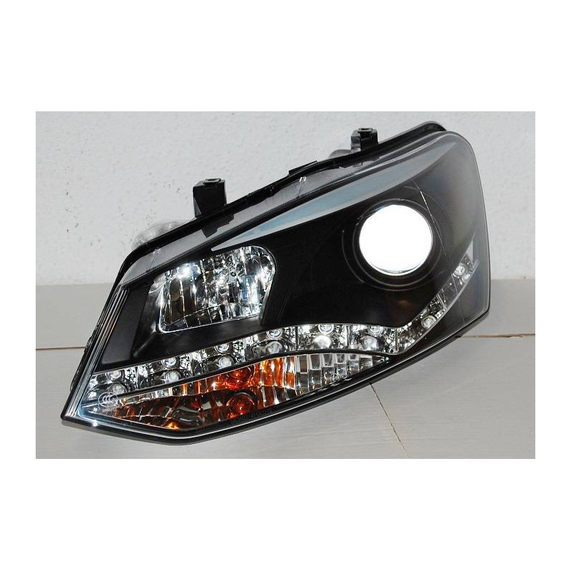 Fari Day Light Volkswagen Polo '10, Black (Cod. E-FAW101)