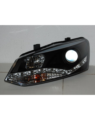 Fari Day Light Volkswagen Polo '10, Black (Cod. E-FAW101)