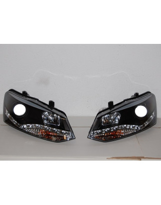 Fari Day Light Volkswagen Polo '10, Black (Cod. E-FAW101)