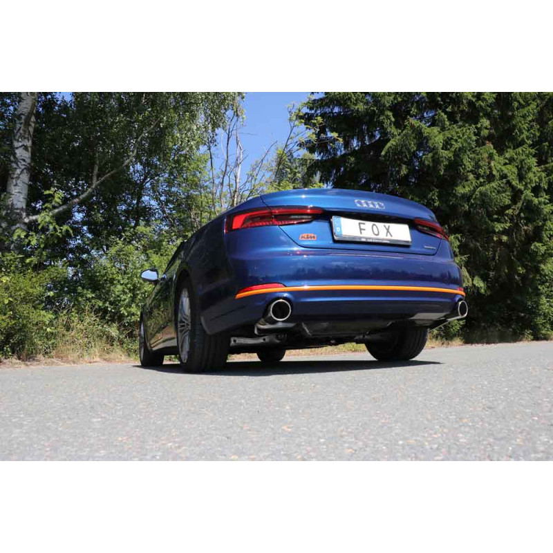 Audi A5 quattro B9 Cabrio Silenziatore posteriore destra/sinistra per 1-tubo einflutig – 1x100 Tip