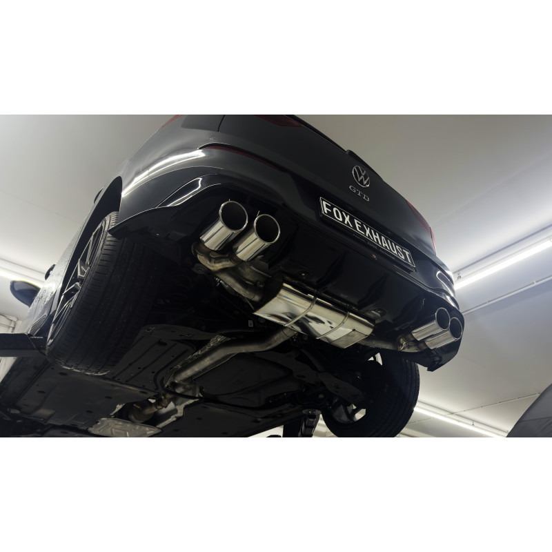 VW Golf 8 GTD silenziatore posteriore output destra/sinistra con connectin (Cod. F-VW057045-134x-HA)