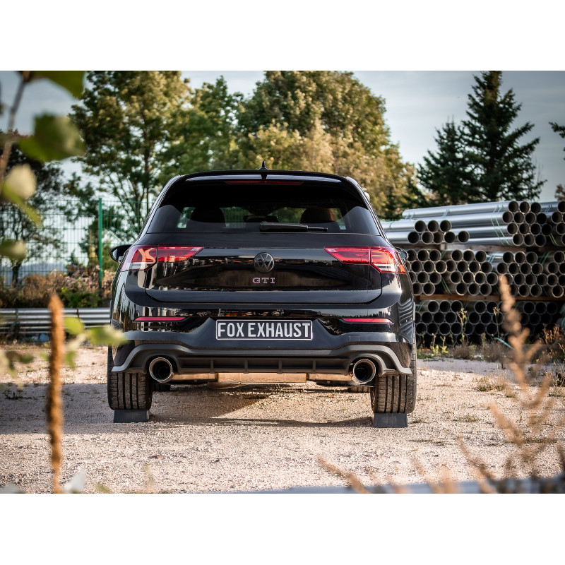 VW Golf 8 GTI End e pre-silencer, outlet destra/sinistra 80mm - (Cod. F-VW057035-297-HA)