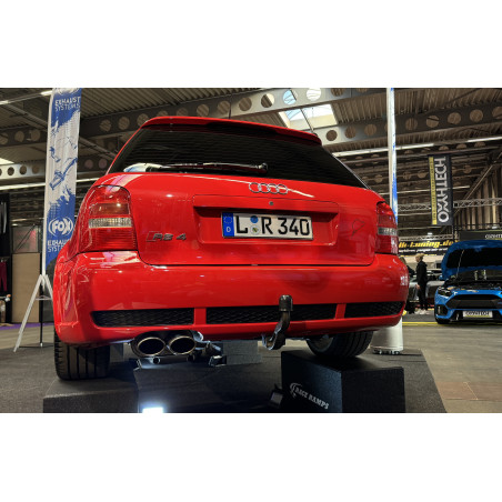 Audi RS4 B5 – Silenziatore inox 90mm - 2x106x71 Tipo 32 - incluso adattatore a Y per downpipe 76mm