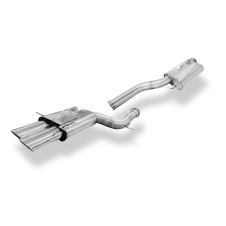 Audi RS4 B5 – Silenziatore inox 90mm - 2x106x71 Tipo 32 - incluso adattatore a Y per downpipe 76mm