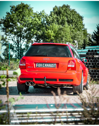 Audi RS4 B5 - Silenziatore inox 90mm - 2x106x71 Tipo 32 - incluso adattatore a Y per downpipe 76mm (