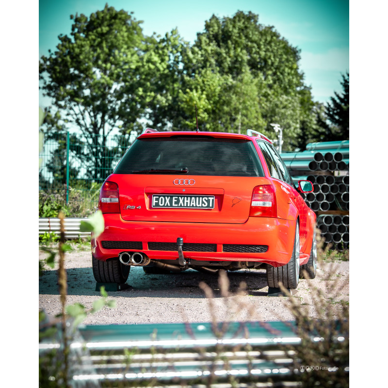 Audi RS4 B5 - Silenziatore inox 90mm - 2x106x71 Tipo 32 - incluso adattatore a Y per downpipe 76mm (