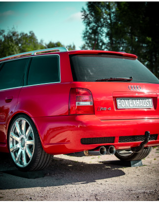 Audi RS4 B5 - Silenziatore inox 90mm - 2x106x71 Tipo 32 - incluso adattatore a Y per downpipe 76mm (