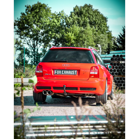 Audi RS4 B5 - Silenziatore inox 90mm - 2x106x71 Tipo 32 - incluso adattatore a Y per downpipe 76mm (