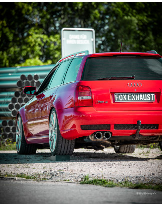 Audi RS4 B5 - Silenziatore inox 90mm - 2x106x71 Tipo 32 - incluso adattatore a Y per downpipe 76mm (