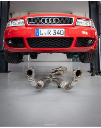 Audi S4/RS4 B5 Downpipe 76mm con ECE approved HJS catalyst (Cod. F-AU060140-DP1)