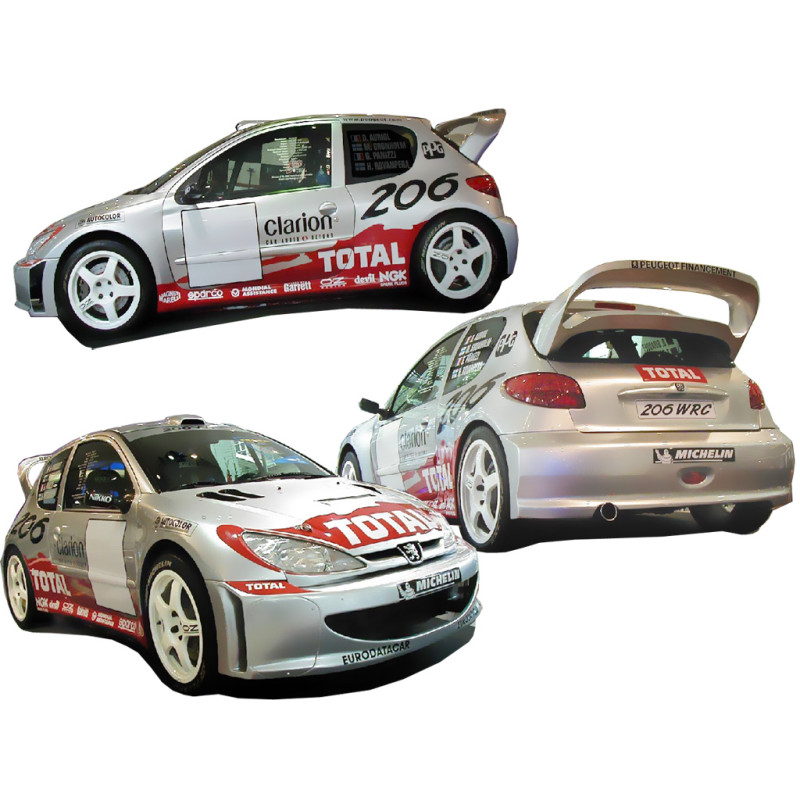 Bodykit carrozzeria Peugeot 206 WRC Wide (Cod. O-Kit122)