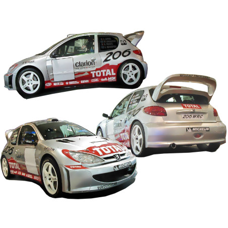Parafanghi anteriori + posteriori pannelli Peugeot 206 WRC Kit  (Cod. O-WA014)