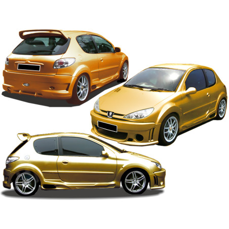Parafanghi Peugeot 206 Volverine wide (Cod. O-WA016)
