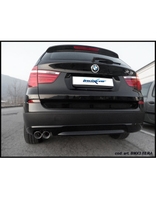 Posteriore con uscita singola ovale 120x80 OBLIQUO BMW X3 XDRIVE 20D - 2011 184CV (Cod. I-BMX3.02.12