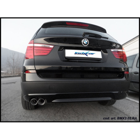 Posteriore con uscita singola ovale 120x80 OBLIQUO BMW X3 XDRIVE 20D - 2011 184CV (Cod. I-BMX3.02.12