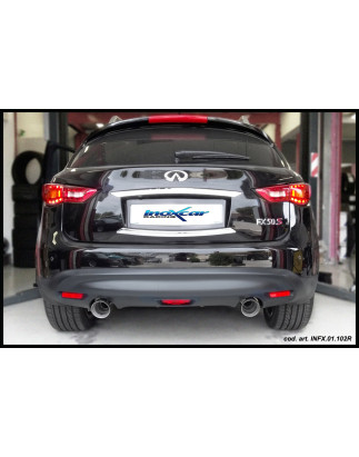 Posteriore senza silenziatore con uscita diam. 102 RACING DX+SX INFINITI FX50 S 5.0 - 2008 390CV (Co
