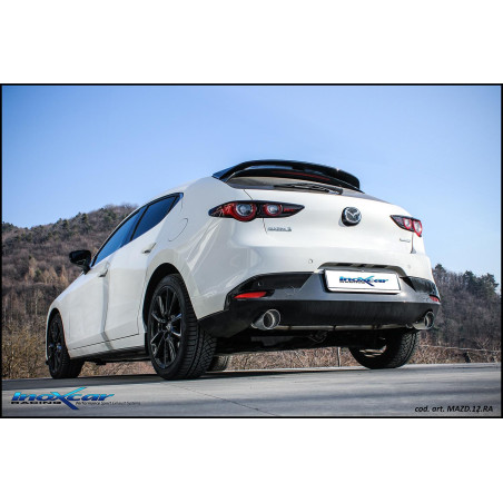 Posteriore senza silenziatore con uscita diam. 100 RACING DX+SX MAZDA 3 2.0 - 2022 (Cod. I-MAZD.12.R