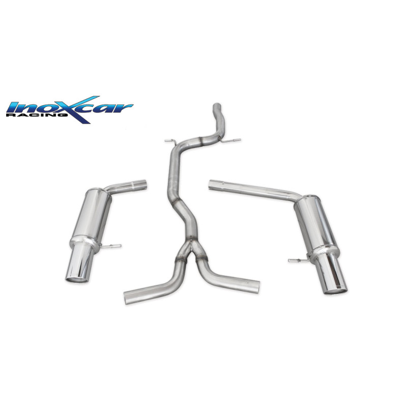 Tubo centrale diretto + posteriore con uscita DX+SX diam.100 X-RACE AUDI A4 - 2008 211CV (type B8) (