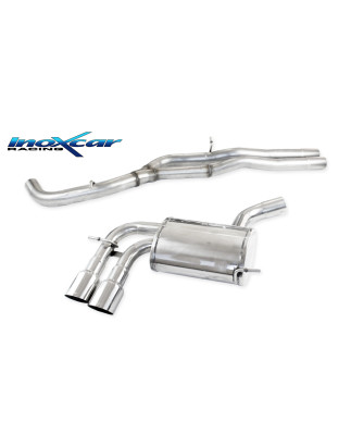 Tubo centrale diretto + posteriore con uscita doppia diam. 90 RACING AUDI - 2011 340CV A3 S3 RS3 (ty