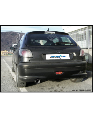 Posteriore con uscita singola diam. 90 RALLY PEUGEOT 206 1.4 - 2000 75CV (Cod. I-PE206.02.90RA)