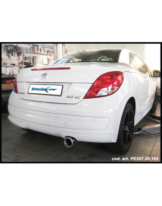 Posteriore con uscita singola diam. 90 RALLY PEUGEOT 207 CC 1.6 16V - 2007 120CV (Cod. I-PE207.05.90