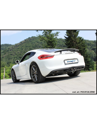 Posteriore con uscita centrale 2 x diam. 90 X-RACE PORSCHE CAYMAN 981 2.7 - 2015 275CV (Cod. I-POCAY