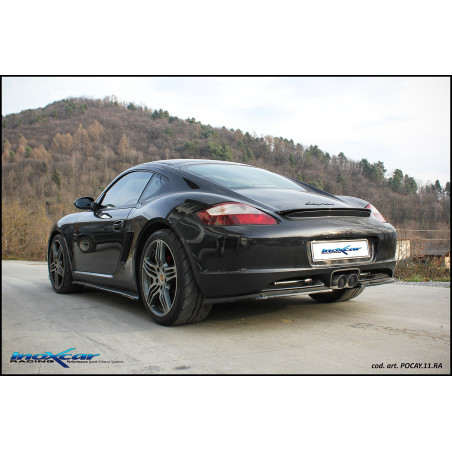 Tubi sostituzione catalizzatori dx+sx + Posteriore silenziato con uscita centrale 2 x diam. 90 RACIN