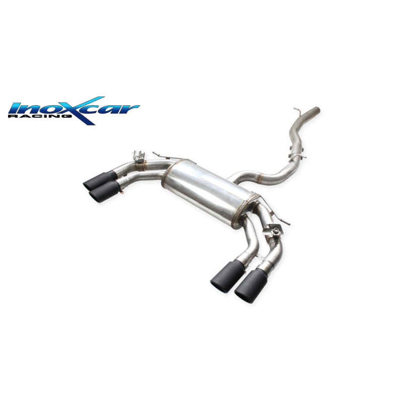 Tubo centrale diretto + Terminale silenziato con uscita 2 x 90x70 X-RACE BLACK MATT DX+SX Vavole mon