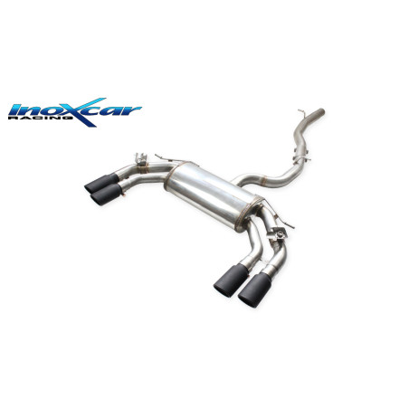 Tubo centrale diretto + Terminale silenziato con uscita 2 x 90x70 X-RACE BLACK MATT DX+SX Vavole mon