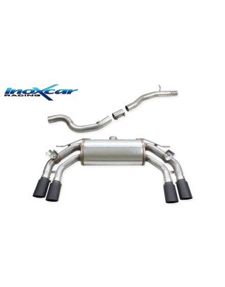Tubo centrale diretto + Terminale silenziato con uscita 2 x 90x70 X-RACE BLACK MATT DX+SX Vavole mon