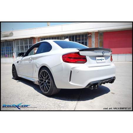 Terminale con uscita 2x diam. 90 X-RACE BLACK MATT dx+sx + Valvole motori elettrici di serie BM - BM