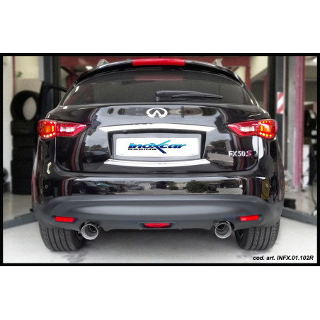 Posteriore con uscita diam. 102 RACING DX+SX INFINITI FX50 S 5.0 - 2008 390CV (Cod. I-INFX.02.102R)