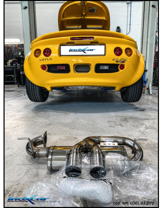 Posteriore CENTRALE con uscita 2 x diam.70 LOTUS ELISE SE 1.8 - 1999 / EXIGE (Cod. I-LOEL.03.D70)