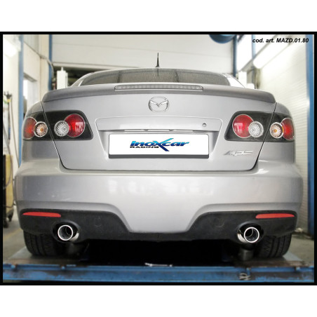 Posteriore con uscita ovale 120x80 OBLIQUO DX+SX MAZDA 6 2.3 16V TURBO - 2005 260CV (Cod. I-MAZD.01.