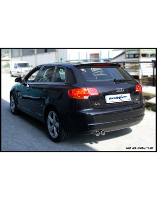Posteriore con uscita 2 x diam. 80 RACING AUDI A3 - 2005 160CV S3 (type 8P) SB (Cod. I-OVAU.13.RA)