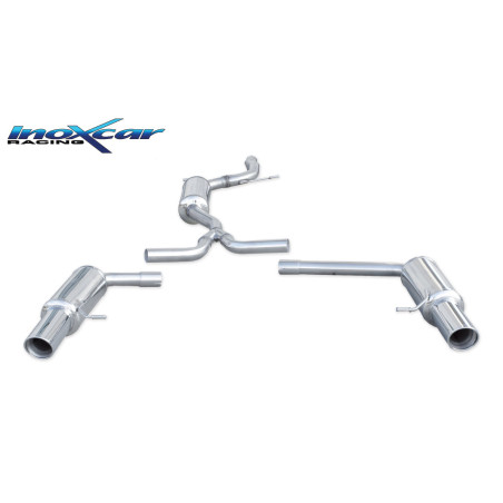 Tubo centrale con silenziatore + posteriore uscita DX+SX diam.100 X-RACE AUDI A4 - 2008 211CV (type 