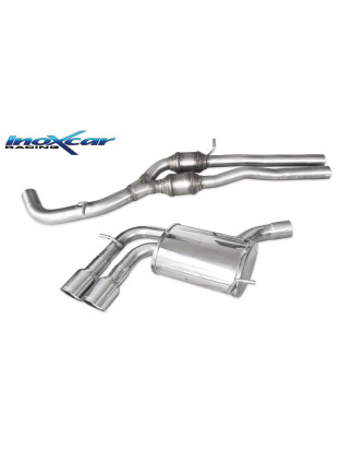 Tubo centrale con silenziatore + posteriore uscita doppia diam. 90 RACING AUDI - 2011 340CV A3 S3 RS