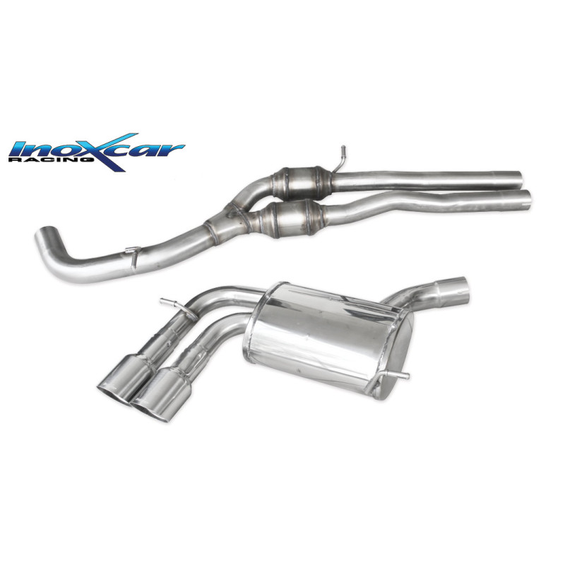 Tubo centrale con silenziatore + posteriore uscita doppia diam. 90 RACING AUDI - 2011 340CV A3 S3 RS