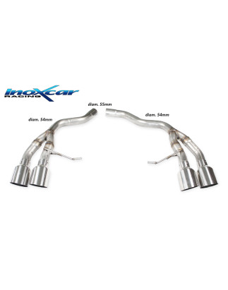 Posteriore senza silenziatore con uscita 2 x diam. 100 RACING DX+SX PORSCHE MACAN 2.0 TFSI - 2019-20