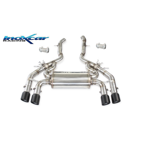 Terminale con uscita 2x diam. 90 X-RACE BLACK MATT dx+sx + Valvole motori elettrici di serie B - BMW
