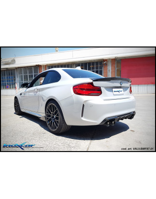 Terminale con uscita 2x diam. 90 X-RACE BLACK MATT dx+sx + Valvole motori elettrici di serie B - BMW