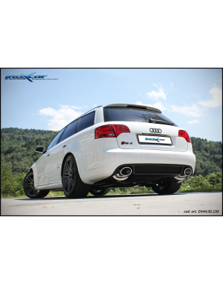 Posteriore con uscita DX+SX ovale 150x105 OBLIQUO AUDI A4 - 2006 420CV (type 8E) (Cod. I-OVA4.05.150