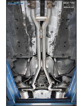 Posteriore con uscita DX+SX ovale 150x105 OBLIQUO AUDI A4 - 2006 420CV (type 8E) (Cod. I-OVA4.05.150
