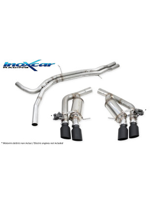 Tubo centrale diretto + Terminale silenziato con uscita 2 x diam. 90 RACING BLACK CERAMIC DX+SX Vavo