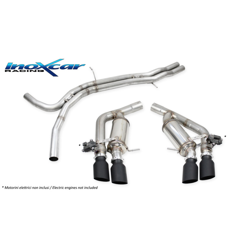 Tubo centrale diretto + Terminale silenziato con uscita 2 x diam. 90 RACING BLACK CERAMIC DX+SX Vavo